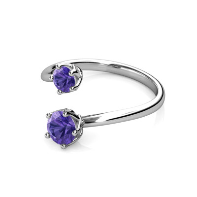 Bague Birth Stone - Argenté et Violet
