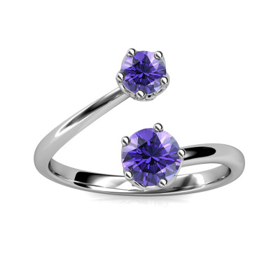 Bague Birth Stone - Argenté et Violet
