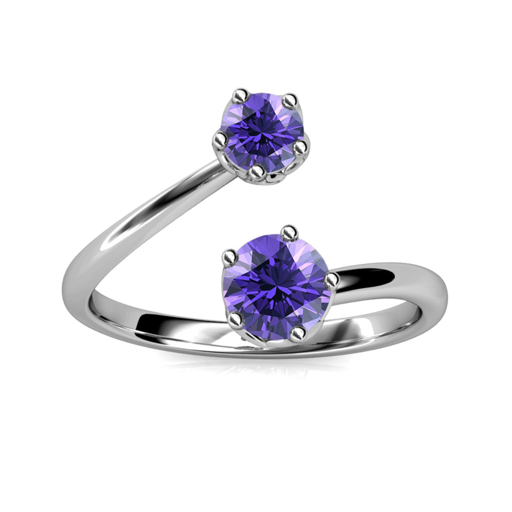 Bague Birth Stone - Argenté et Violet