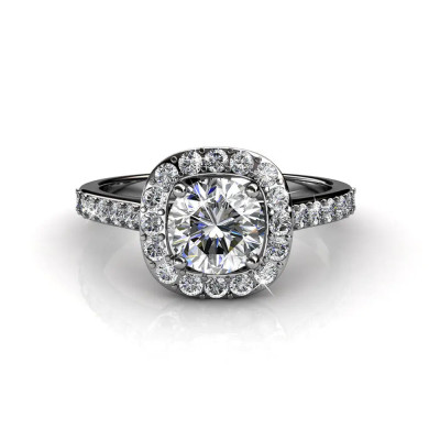 Bague Cushy - Argenté et Cristal