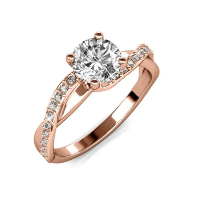 Bague Eleanor - Or Rosé et Cristal