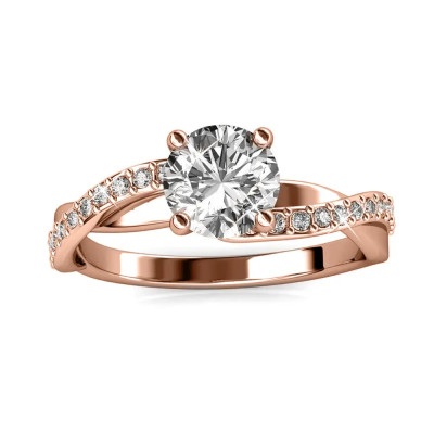 Bague Eleanor - Or Rosé et Cristal
