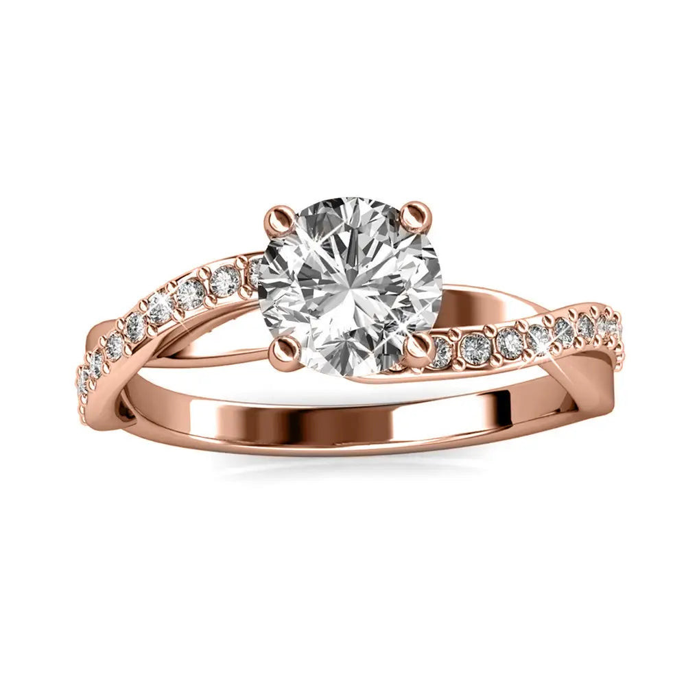 Bague Eleanor - Or Rosé et Cristal