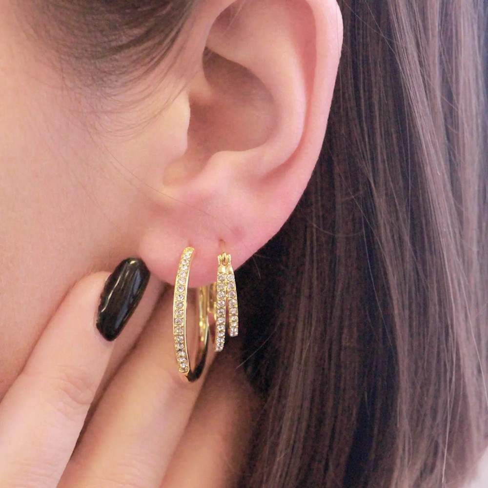 Boucles d'oreilles Chic - Doré et Cristal