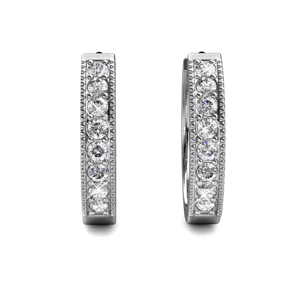 Boucles d'oreilles Eclat - Argenté et Cristal
