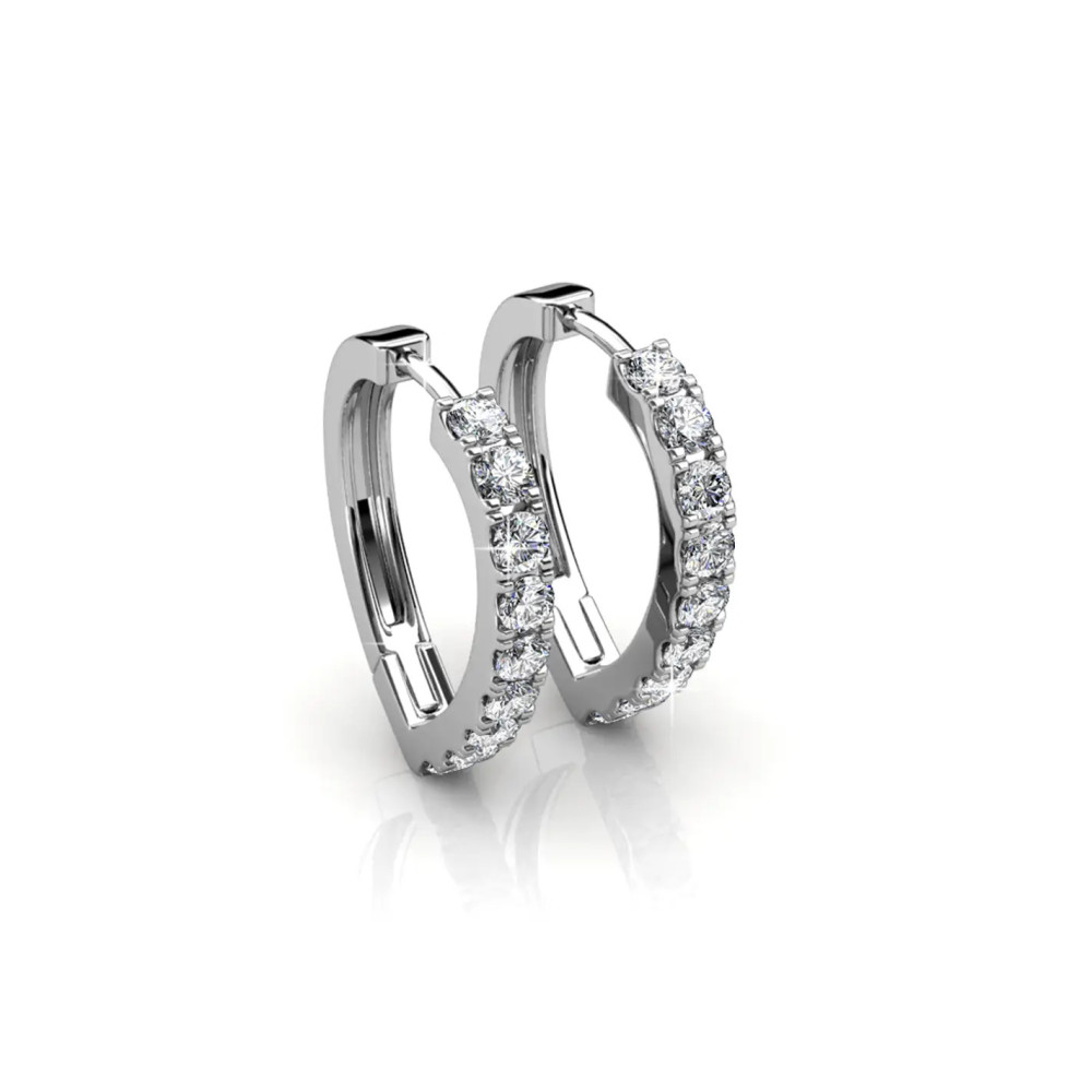 Boucles d'oreilles Ariane - Argenté et Cristal