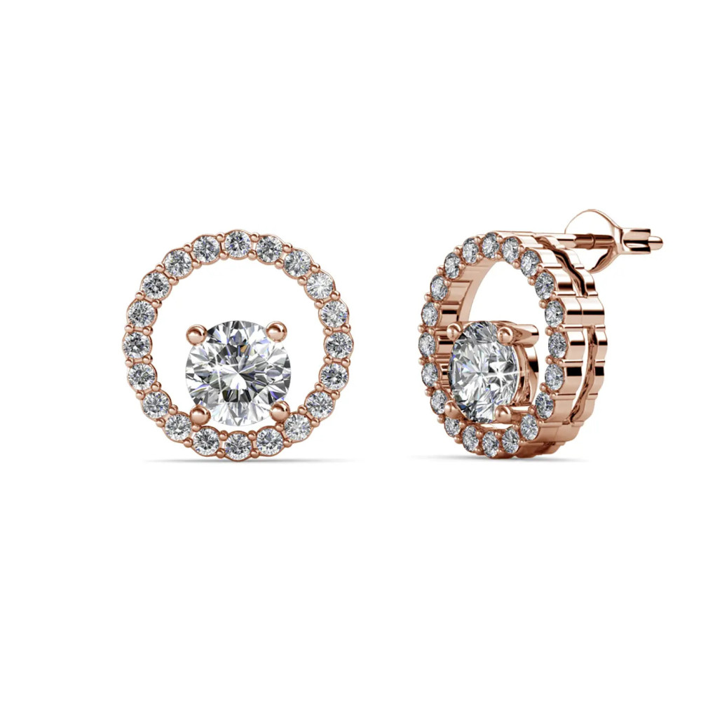 Boucles d'oreilles Desiree - Or Rosé et cristal