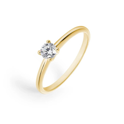 Bague diamantée Montura Fuerte en or jaune 0.25 Cts HSI2 taille 12