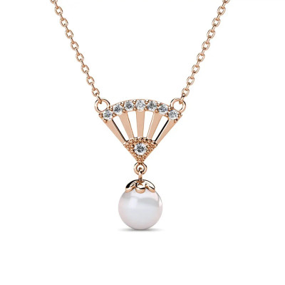 Pendentifs Ingride Pearl - Or Rosé et Cristal