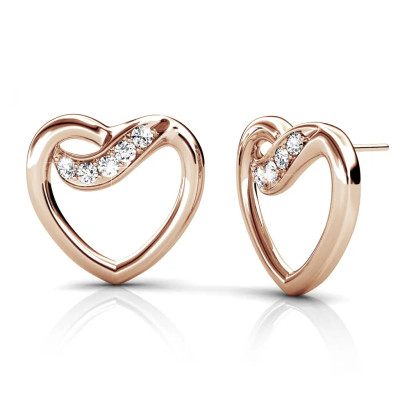 Boucles d'oreilles Angel - Or Rosé et Cristal