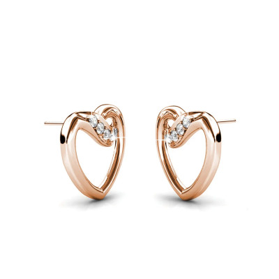 Boucles d'oreilles Angel - Or Rosé et Cristal