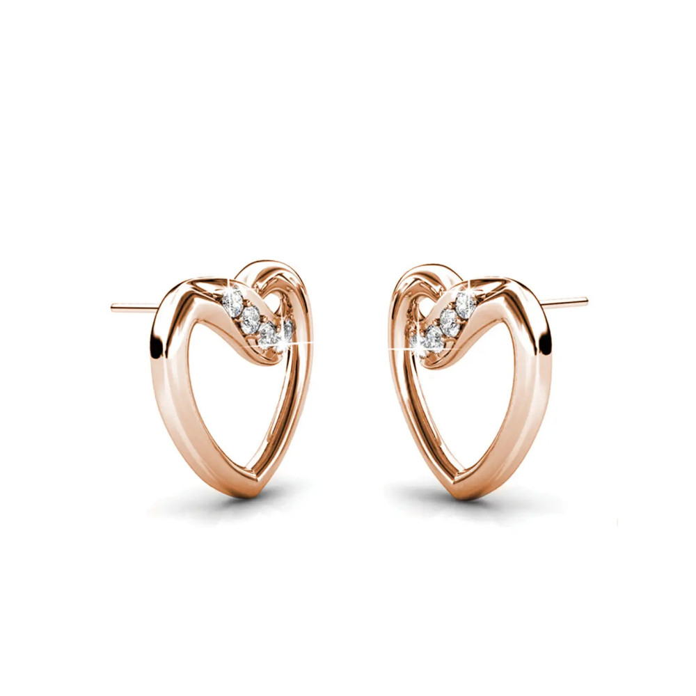 Boucles d'oreilles Angel - Or Rosé et Cristal